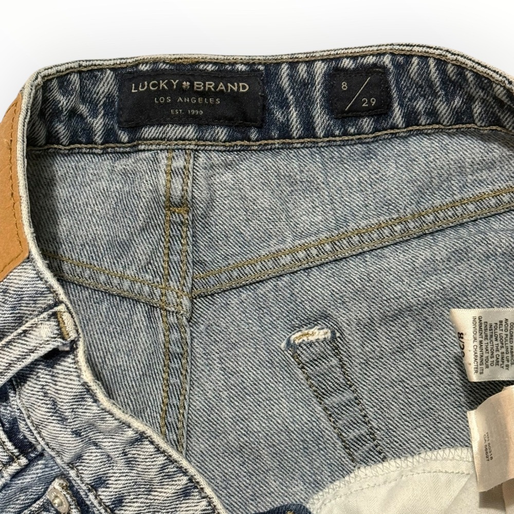 Lucky Brand Denim Shorts Womens 8/29 Blue Excellent Distressed High Rise Cut Off - Picture 7 of 10
